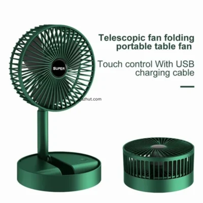 Foldable Telescopic Fan Wireless Portable Desk Fan USB Rechargeable