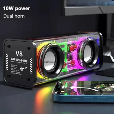 A88 /V8 RGB 10W Dual Transparent Speaker Bluetooth Speaker