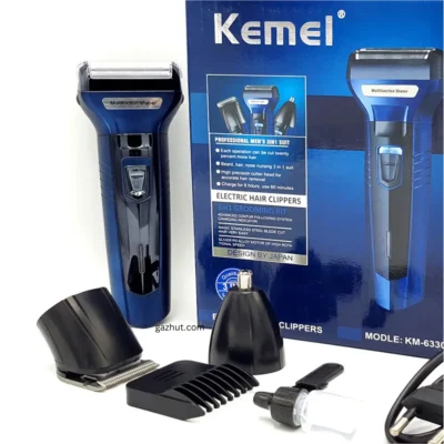 Kemei KM-6330 3 in 1 Professional Hair Trimmer Super Grooming Kit Shaver Clipper Nose Trimmer