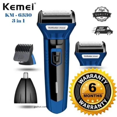 Kemei KM-6330 3 in 1 Professional Hair Trimmer Super Grooming Kit Shaver Clipper Nose Trimmer