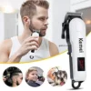 Kemei KM-809A Digital Electric Rechargeable Professional Hair Clipper Trimmer