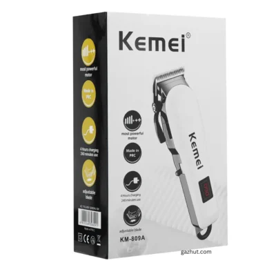 Kemei KM-809A Digital Electric Rechargeable Professional Hair Clipper Trimmer