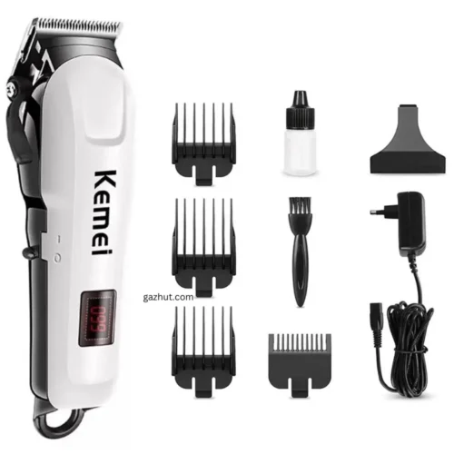 Kemei KM-809A Digital Electric Rechargeable Professional Hair Clipper Trimmer