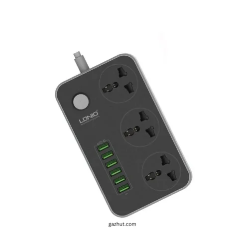 Ldnio SC3604 Power Strip with 3 AC Sockets and 6 USB Ports – Black